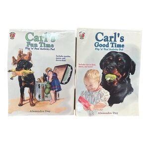 Vintage 90s Alexandra Day CARL Coloring Activity Books Lot of 2